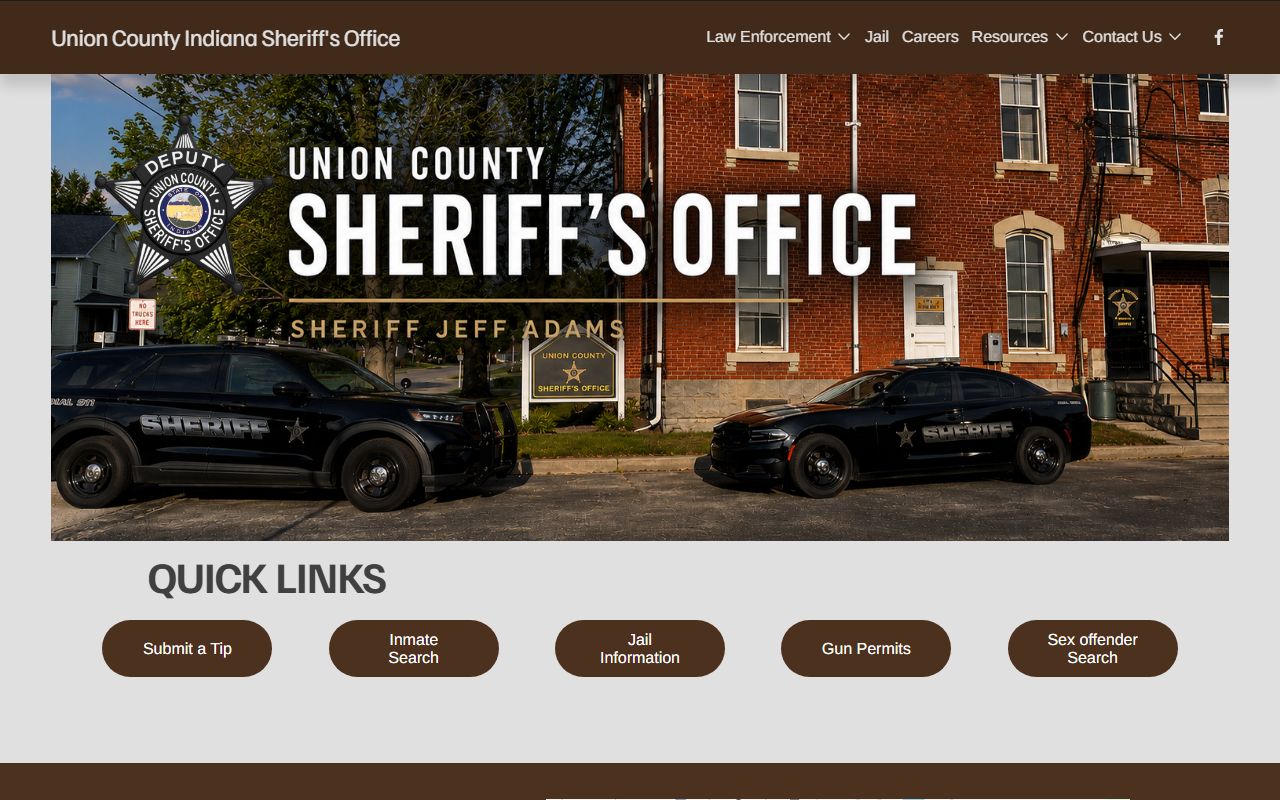 Union County inmate records sheriff homepage